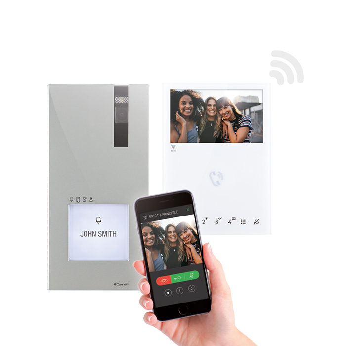 Kit videoportero Comelit 2 Hilos Manos libres Wifi + Alexa COM8451V